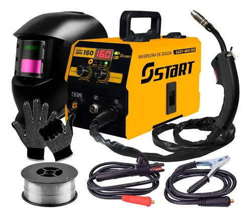 Máquina Inversora de Solda Mig 160A 3 em 1 Tig Lift Amarelo 220V