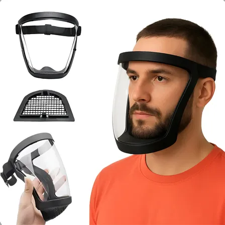 Máscara Protetor Facial Transparente para Roçadeira Gurumania