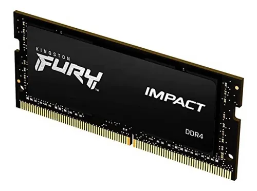 Memória RAM Kingston Fury Impact DDR4 8GB Módulo de memória RAM Kingston Fury Impact DDR4 8GB 3200MHz SODIMM para upgrade de notebook gamer