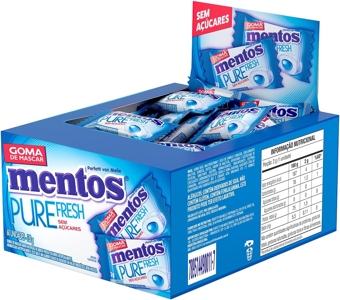 Mentos Pure Fresh Mint: Análise da Goma de Mascar Sem Açúcar 60 Unidades