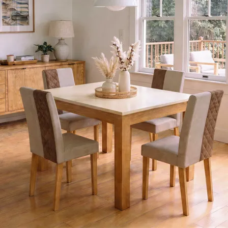 Mesa de Jantar 4 Lugares Retangular Blue Moby: Design Moderno em MDF
