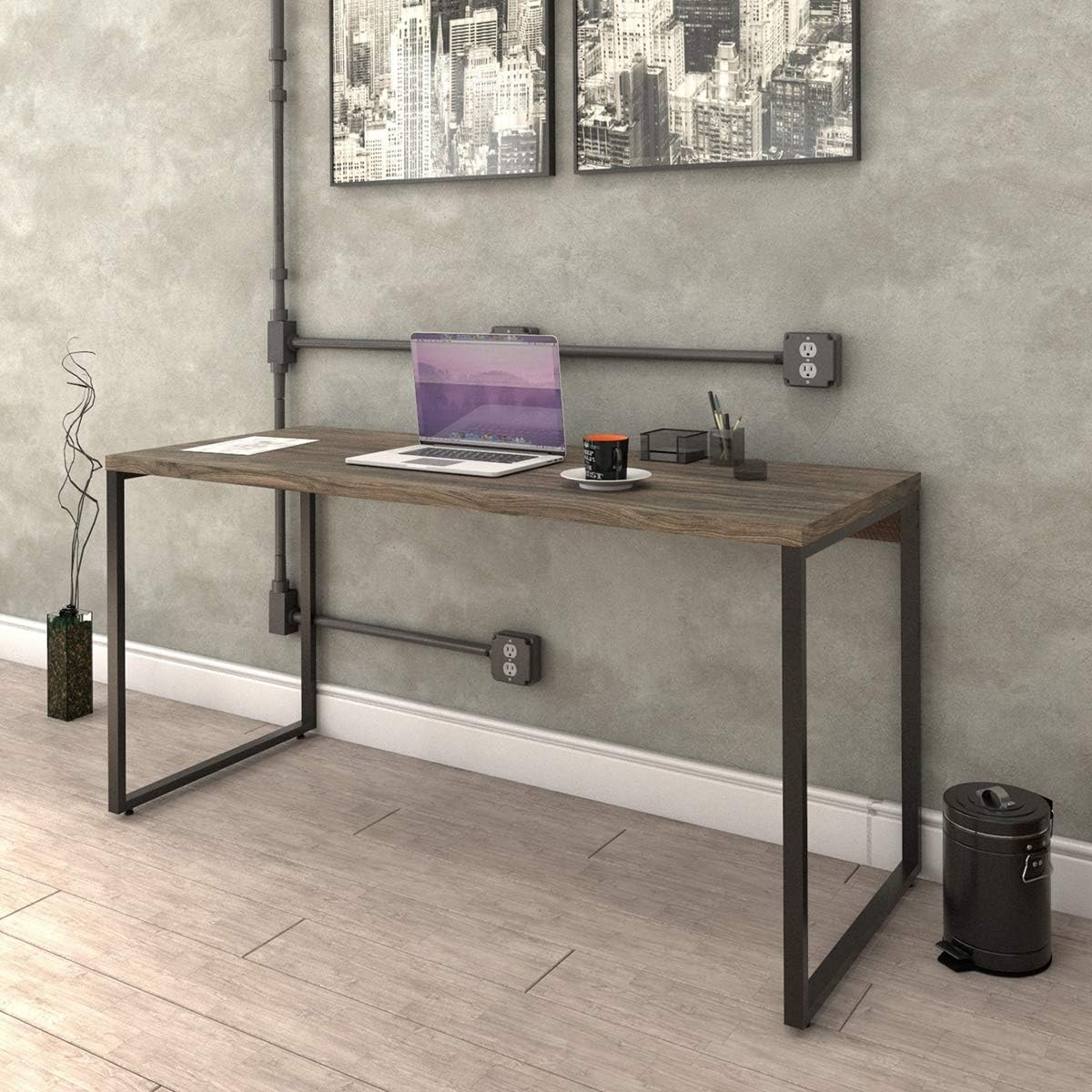 Mesa para Escritório Estilo Industrial 1,50m Kuadra Compace