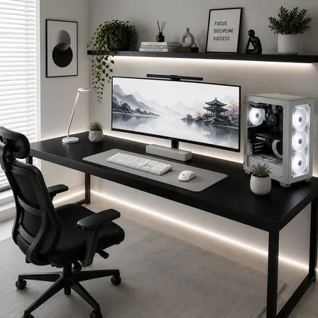 Mesa Gamer Estilo Industrial 150cm com Pés em Aço