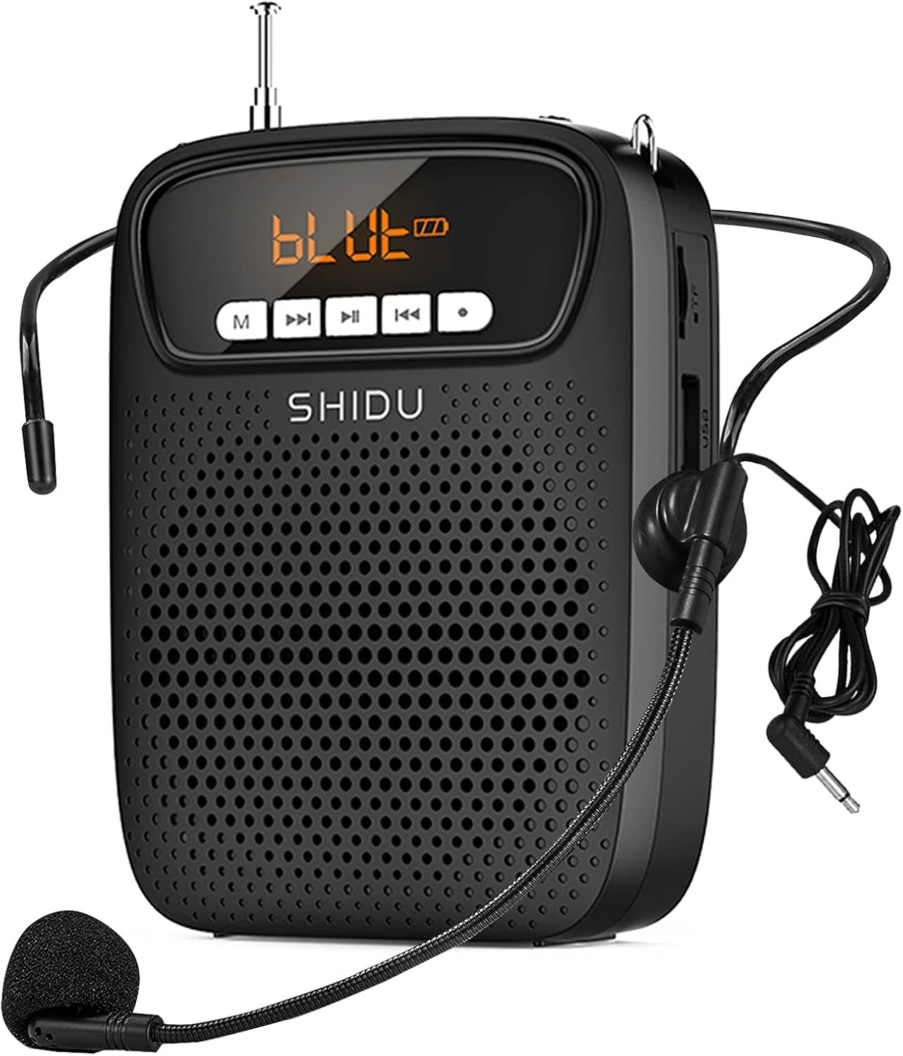Mini Amplificador de Voz Portátil 15W com Fio e Microfone
