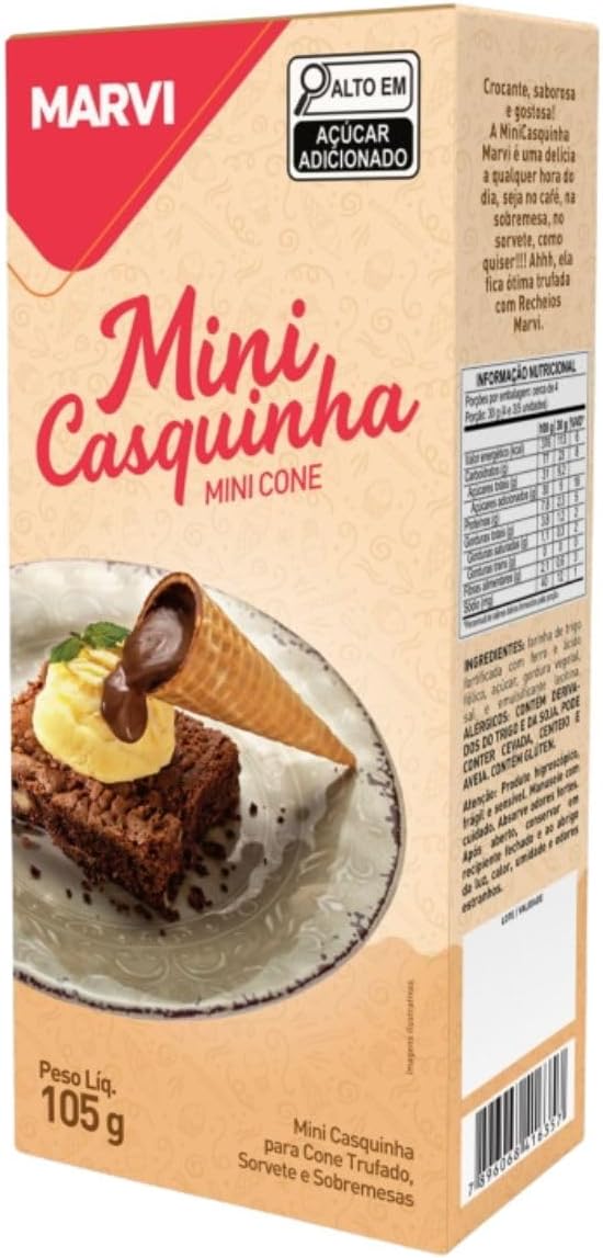 Mini Casquinha Para Doces e Sorvetes Crocante 105g