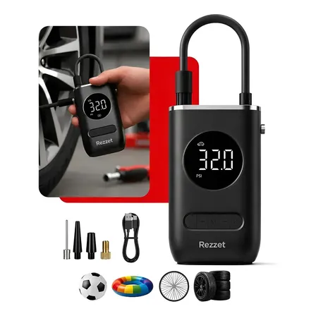 Mini Compressor Digital Portátil Rezzet para Pneus