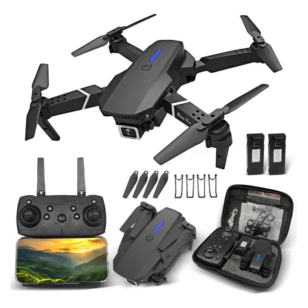 Mini Drone E88 Pro com Câmera Dupla e Kit de Acessórios