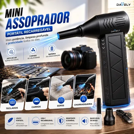 Mini Ventilador Soprador Turbo 130000 RPM Davely: Potência e Versatilidade