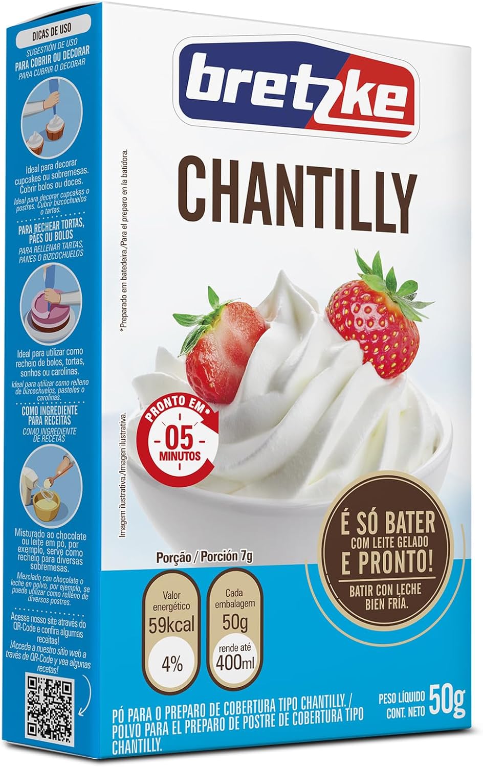 Chantilly Bretzke 50g: Praticidade e Firmeza para Sobremesas