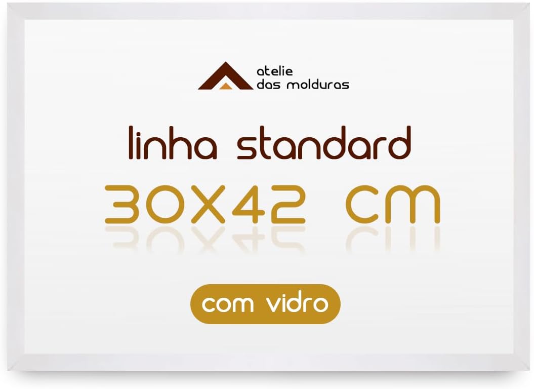 Moldura para Quadro A3 30x42 com Vidro - Acabamento Branco