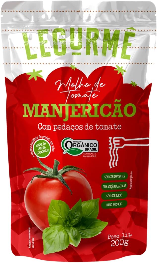 Molho de Tomate Orgânico com Manjericão Legurmê Sachê 200g