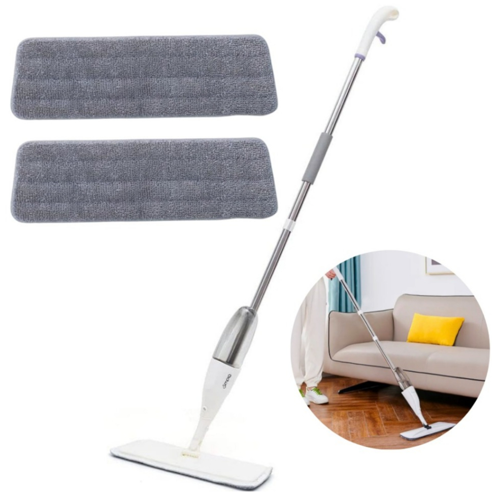 Mop Spray Giratório com Reservatório e 2 Refis de Microfibra