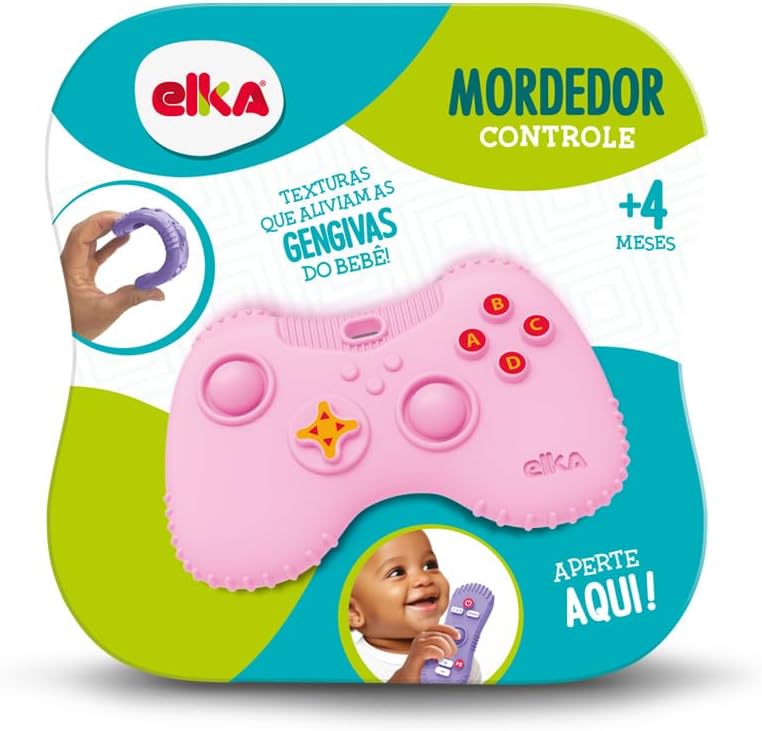 Mordedor Elka Video Game Rosa: Estímulo Sensorial para Bebês