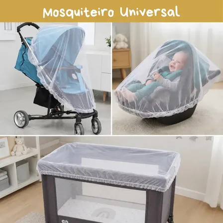 Mosquiteiro Portátil Universal para Carrinho de Bebê