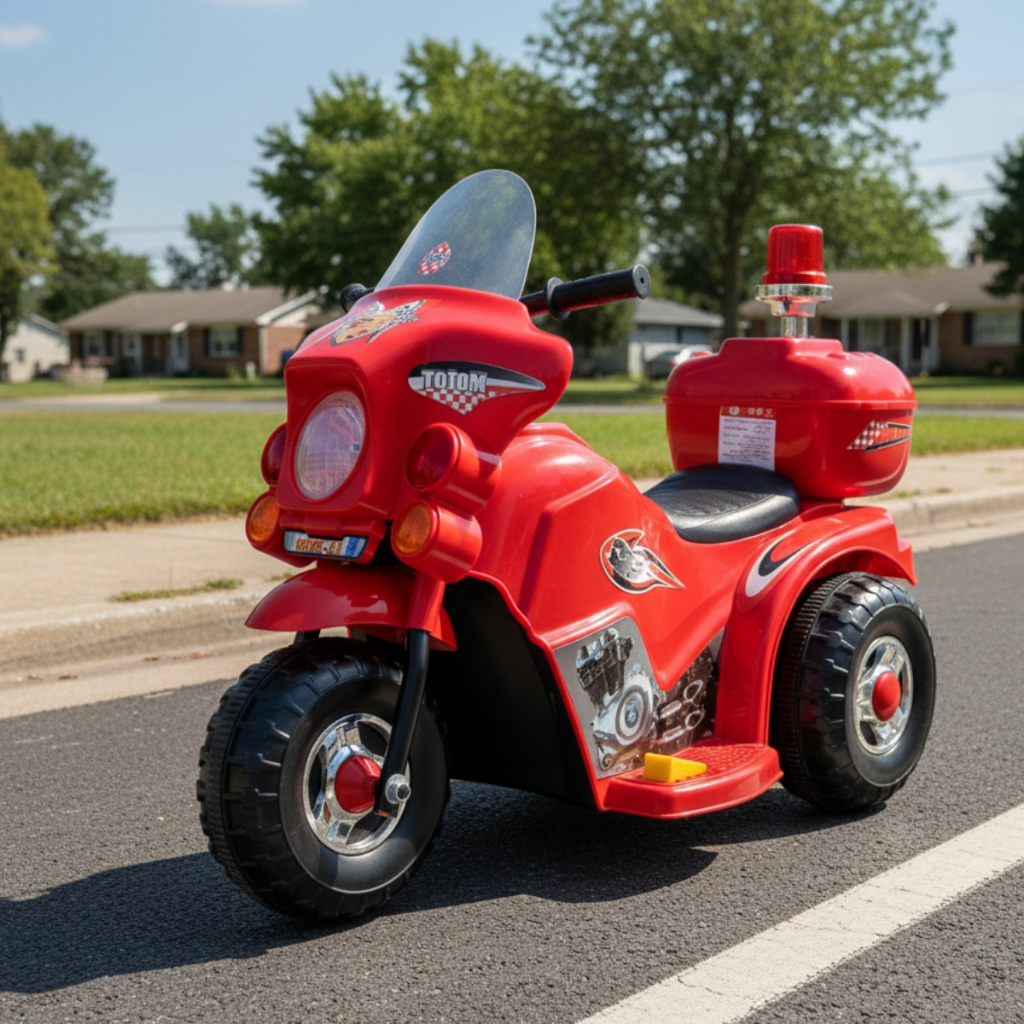 Moto Elétrica Infantil Brinq Kids com Som, Luz e Baú