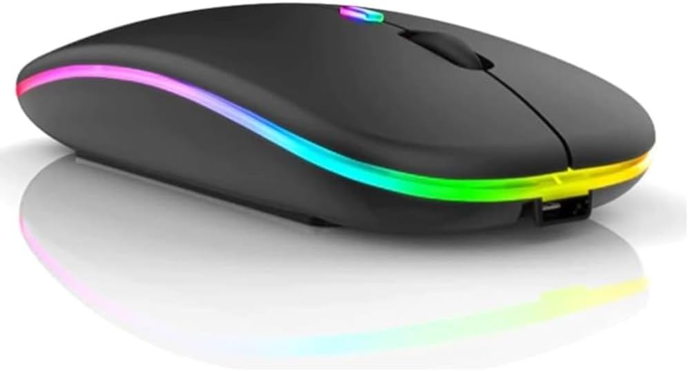 Mouse Sem Fio Recarregável com Bluetooth e LED RGB
