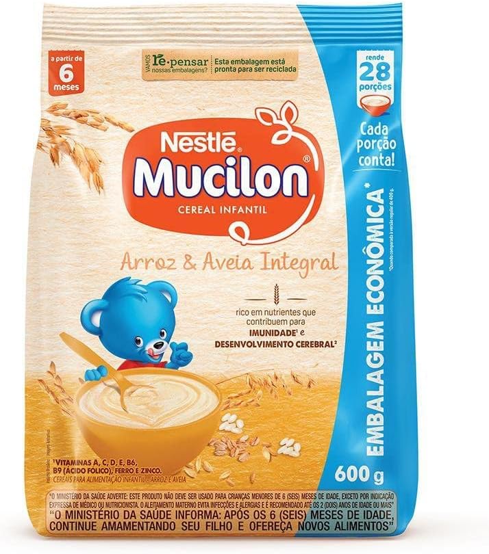Mucilon Cereal Infantil Arroz e Aveia 600g