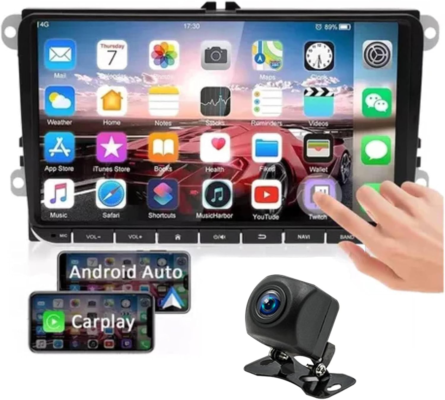 Multimídia FINYQBET 9.1 Polegadas: CarPlay, Android Auto e Android 11