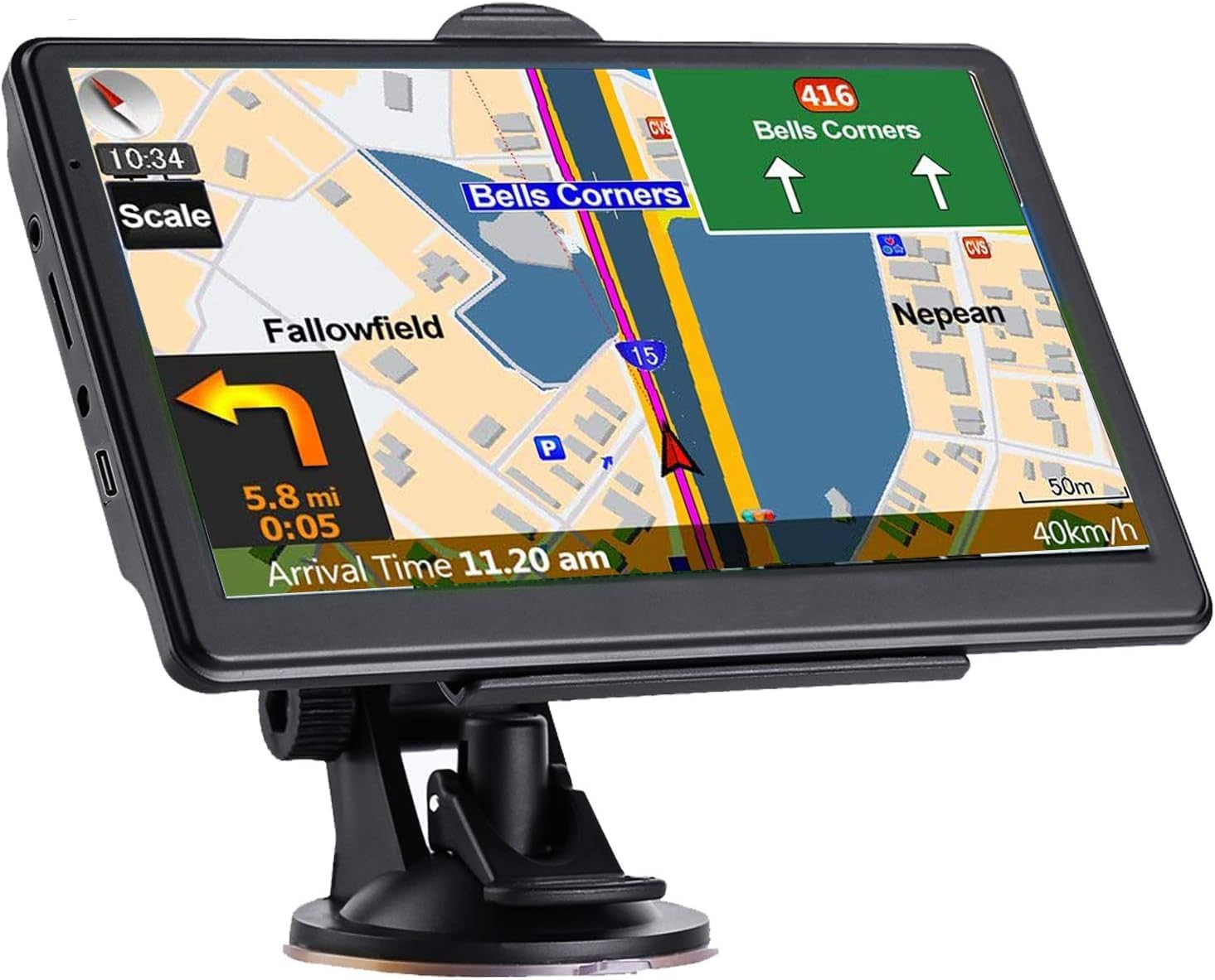Navegador GPS Automotivo com Tela de 7 Polegadas e Mapas 2025