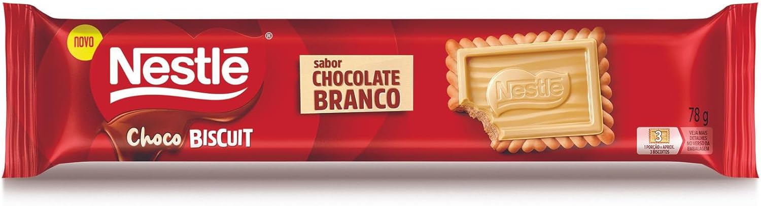 Nestlé Chocobiscuit Branco 78g: O encontro do biscoito crocante com chocolate