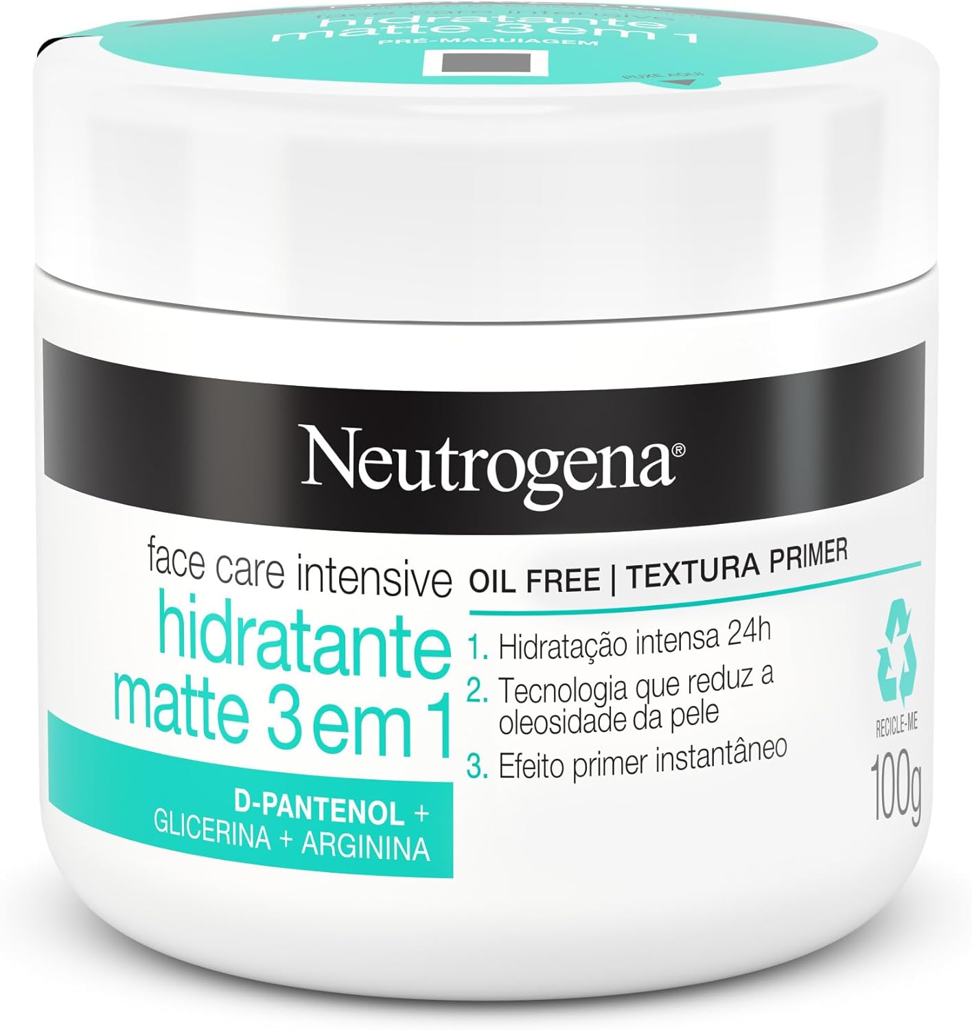 Neutrogena Hidratante Facial Matte 3 em 1 Face Care Intensive 100g
