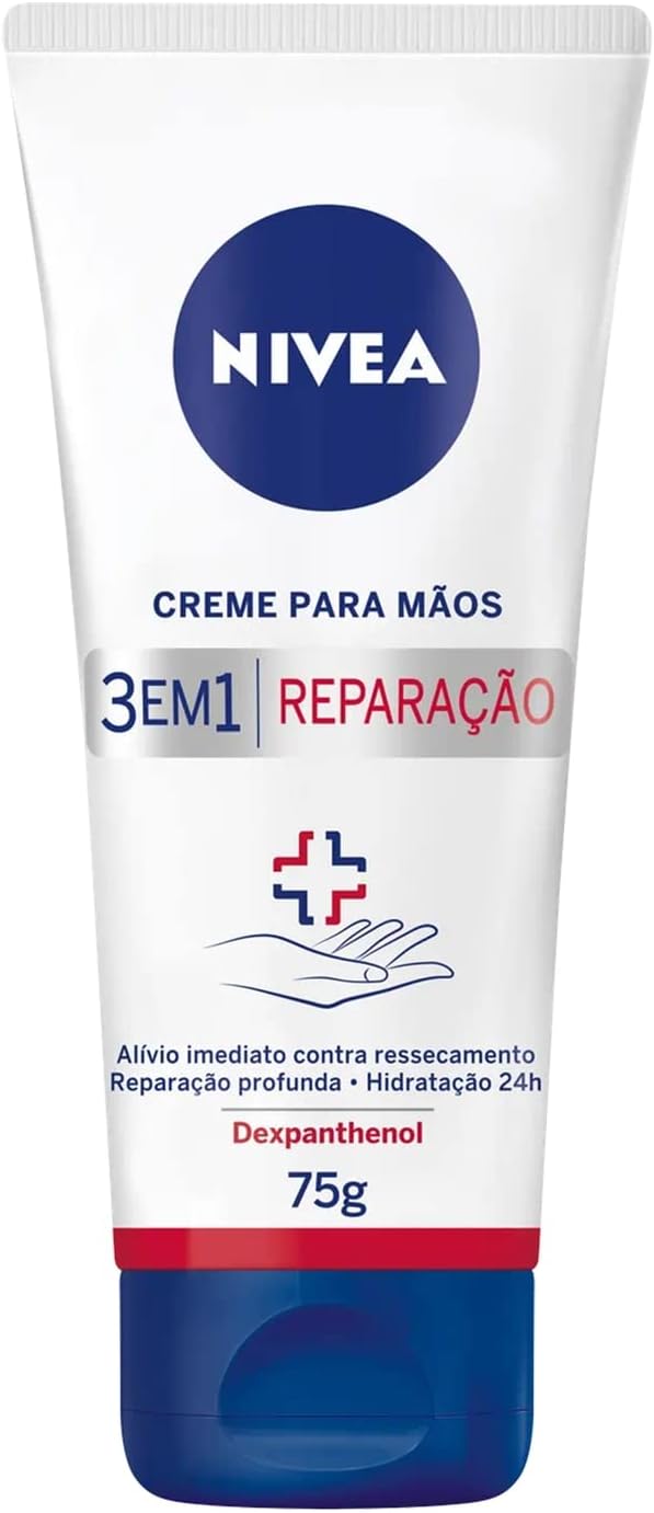 NIVEA Creme de Mãos 3 em 1 Reparação com Dexpanthenol 75g