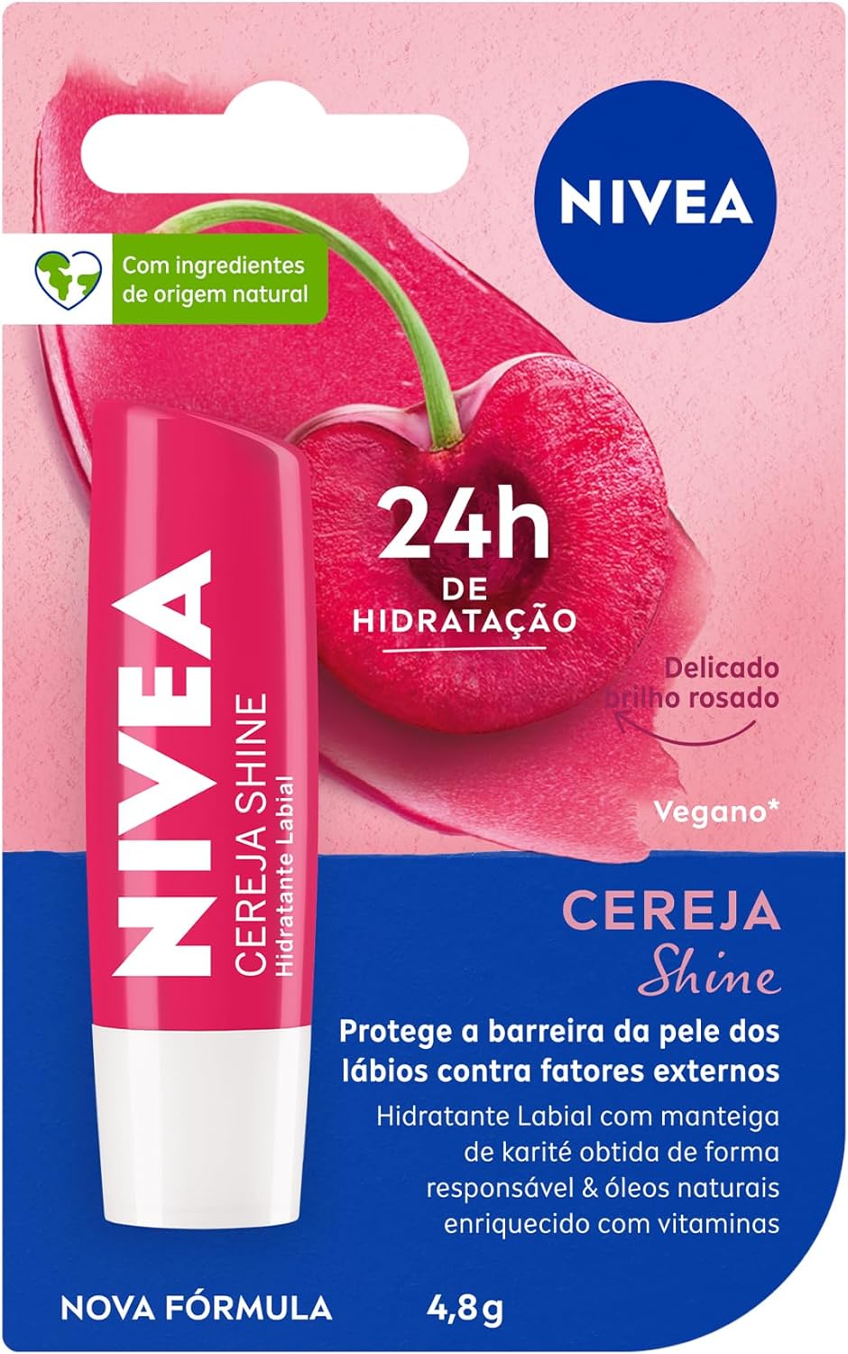 NIVEA Hidratante Labial Cereja Shine: Cor e Cuidado Diário