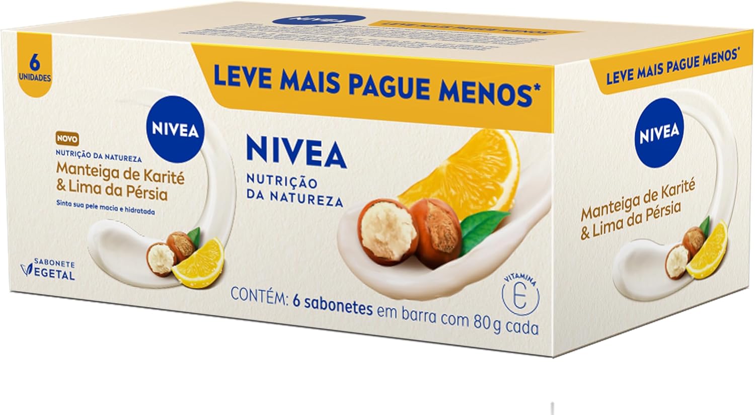 NIVEA Sabonete Vegetal Manteiga de Karité e Lima da Pérsia (Kit com 6)