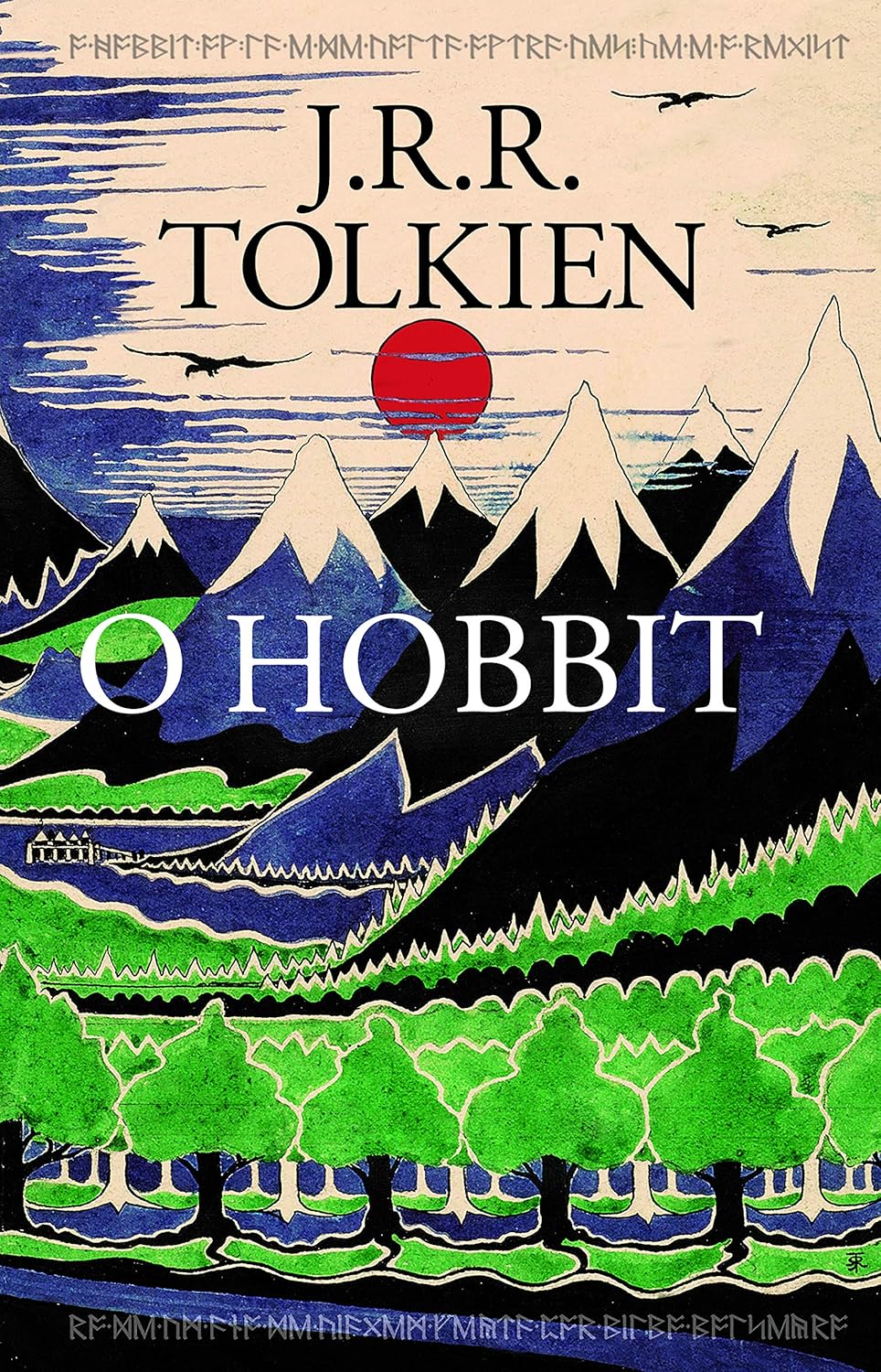 Livro O Hobbit com Pôster de Colecionador Edição de luxo do livro O Hobbit ao lado de um pôster temático da Terra Média