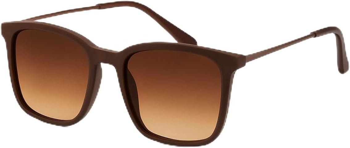 Óculos de Sol Quadrado Preto Fosco com Proteção UV400