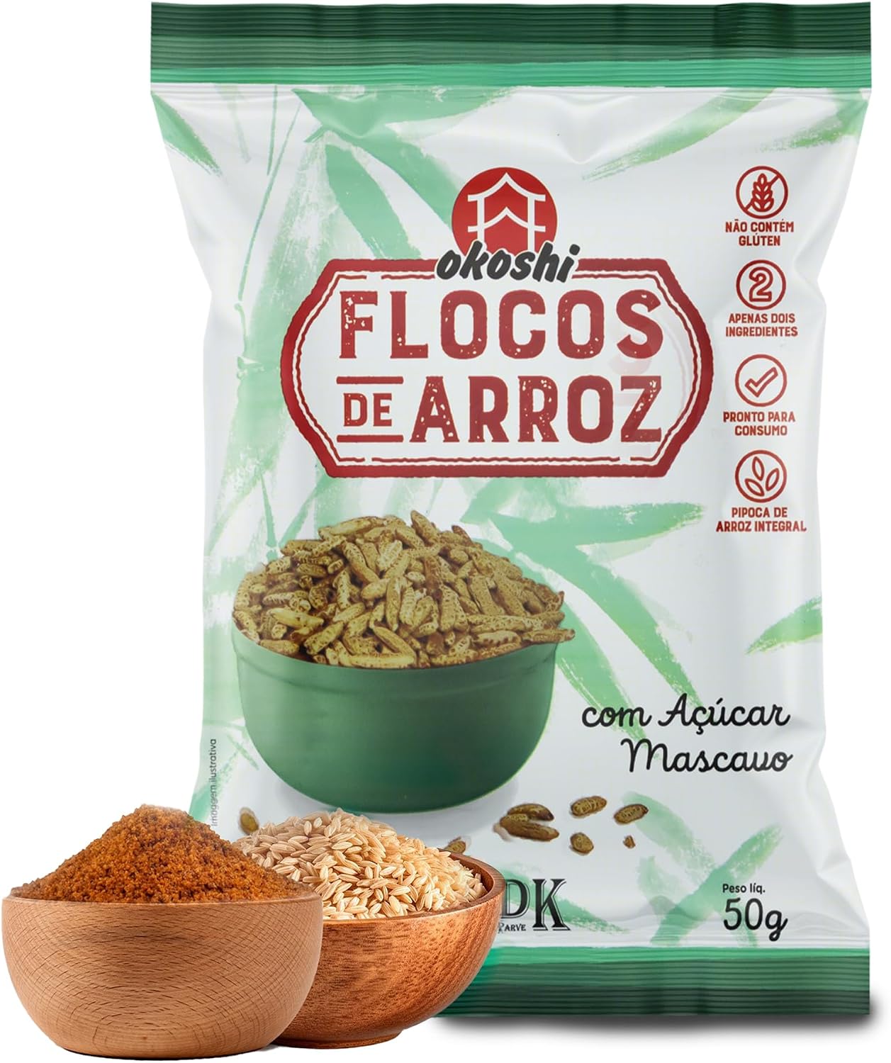 Review Okoshi Flocos de Arroz com Açúcar Mascavo 50g