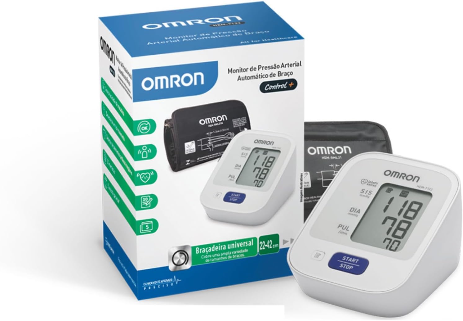 Monitor de Pressão Arterial OMRON Control Plus HEM-7122