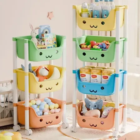 Organizador de Brinquedos Infantil com 3 Prateleiras Coloridas