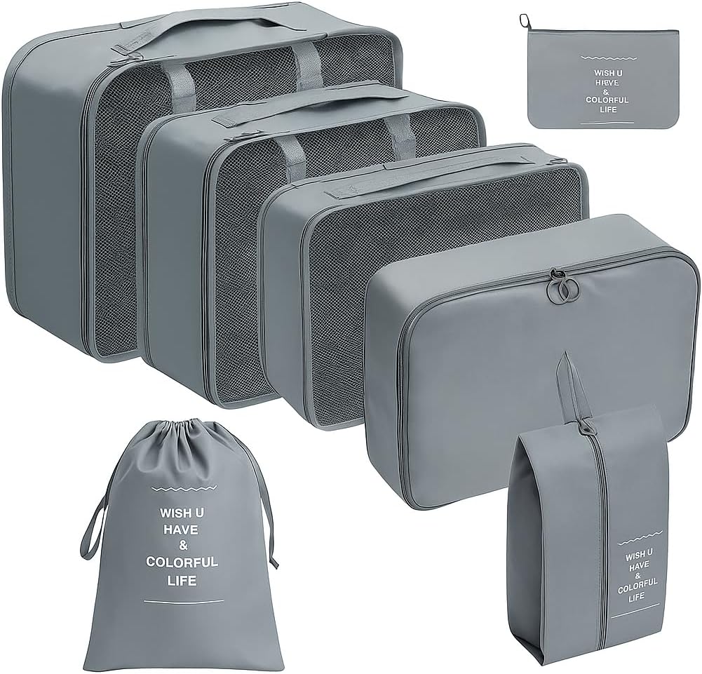 Organizador de Viagem Kit 7 Peças: Praticidade e Estilo para sua Bagagem