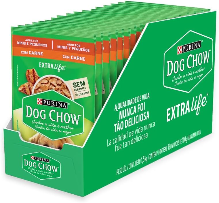 Pack Nestlé Purina Dog Chow Ração Úmida para Cães Adultos Carne ao Molho