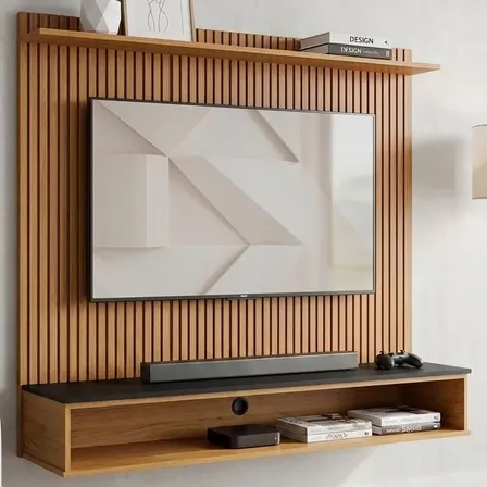 Painel para TV de 50 Polegadas Siena Ripado Moderno Suspenso