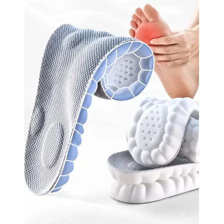 Palmilha de Altíssimo Conforto 4D Ortopédica para Tênis e Sapatos