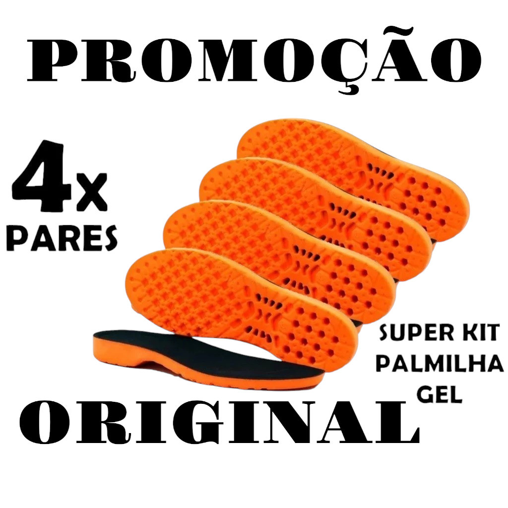 Palmilha de Gel P.U. Anatômica Confortável e Anti-impacto