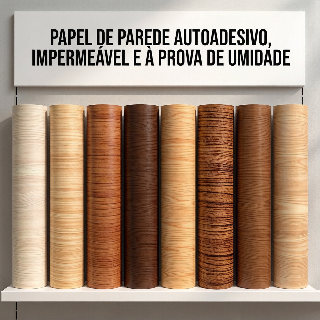 Papel de Parede Madeira 3D Autoadesivo 5m x 45cm Lavável
