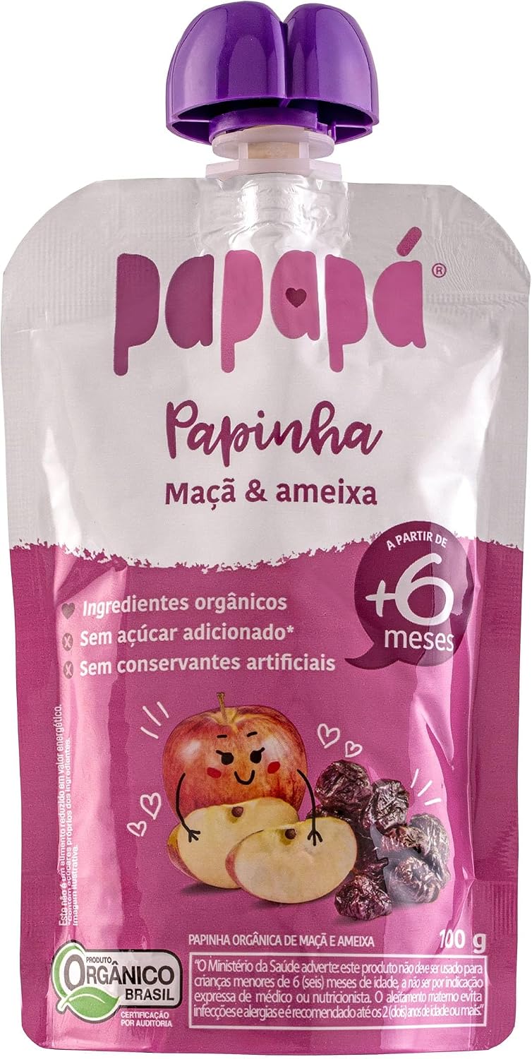 Papinha Orgânica Papapá Maçã e Ameixa: Nutrição Prática e Natural