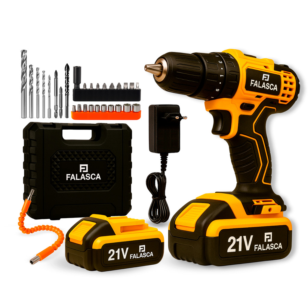 Parafusadeira e Furadeira a Bateria Falasca PF21B2 21V com 2 Baterias