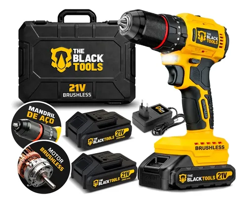 Parafusadeira e Furadeira de Impacto The Black Tools 21V Brushless