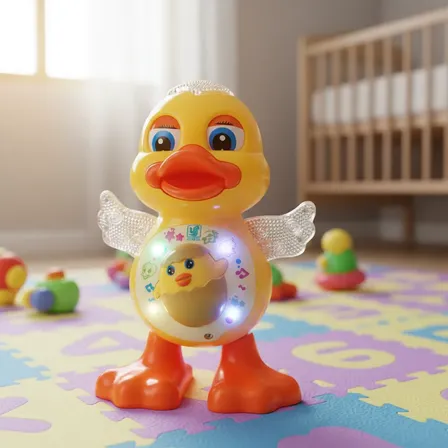 Patinho Dançante: Brinquedo Musical com Luz e Som para Crianças
