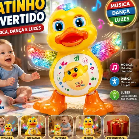 Patinho Dançarino Musical REDFIN: Diversão Interativa com Som e Luzes