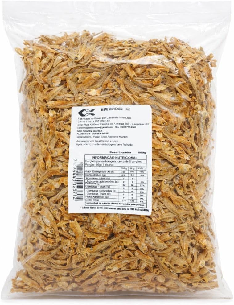 Peixe Seco Desidratado Iriko N2 Anchova Cananeia 500g