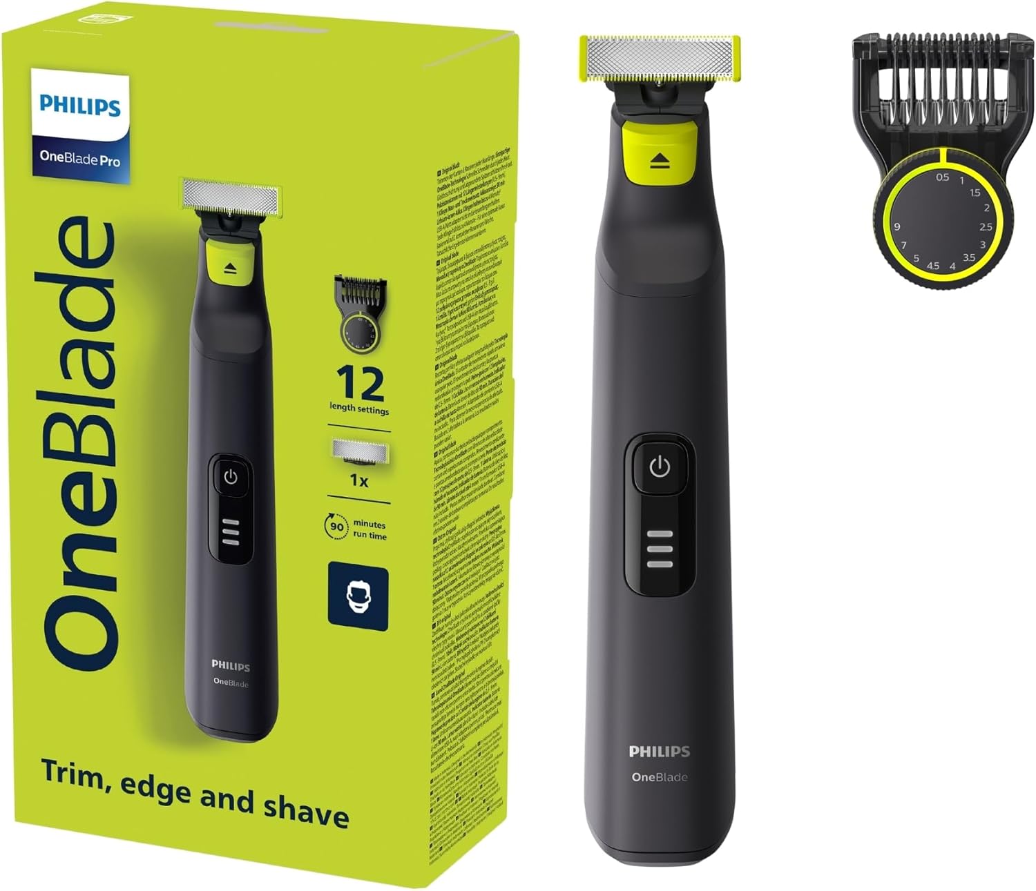 Philips OneBlade Pro QP6532/10: Barbeador e Aparador com 12 Ajustes