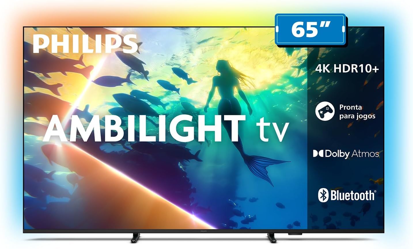 Smart TV Philips Ambilight 65" 4K 65PUG8100: Imersão e Recursos Gamer
