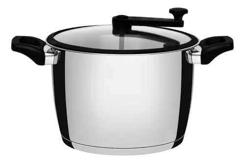 Pipoqueira Tramontina Allegra em Aço Inox com Borda de Silicone 22cm 5,6L