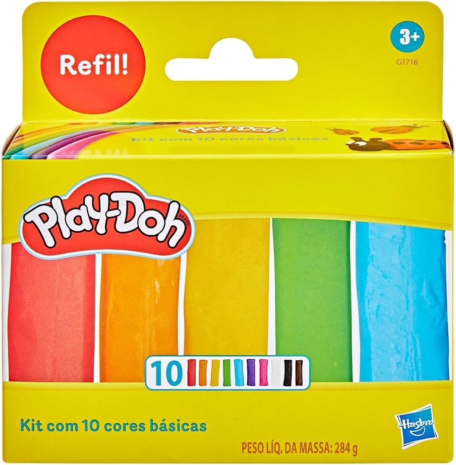 Play-Doh Kit com 10 Cores Básicas: O Refil Ideal para a Diversão