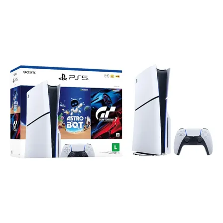 Console PlayStation 5 Slim com Pacote de Jogos ASTRO BOT e Gran Turismo 7